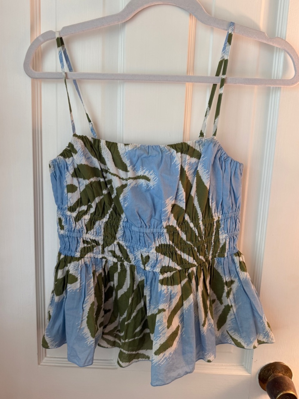 Tanya Taylor Polina Ruched Tropical Tank XS